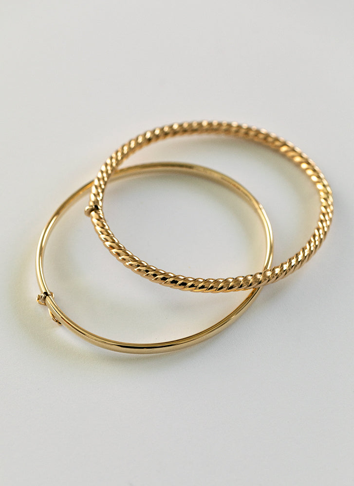 14KT YELLOW GOLD BANGLE BRACELETS SET OF 5 IDENTICAL BANGLES –  Morningstar's Jewelers